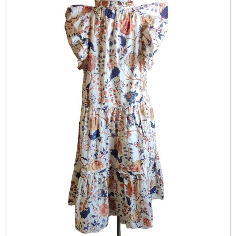 Ulla Johnson Eden Floral Ruffle Sleeveless Dress Size 8 - Picture 4 of 7